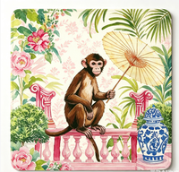 Alas Mahjong Dekoratif Miss Cowgirl Motif Hydrangea Bahan Neoprena 1 Buah Alas Mahjong Amerika