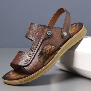 Sandalias de Verano para Hombre, Punta Abierta, Suela de Goma, Entresuela de EVA, Estilo Playa, Calzado Casual sin Cordones - Product Image 1