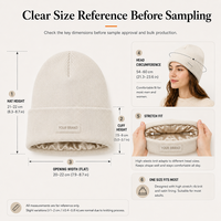 Bonnet côtelé doublé satin, style décontracté, en coton, pour l'hiver, protection des cheveux, anti-frisottis, pour cheveux bouclés naturels, bonnet de nuit doux en tricot