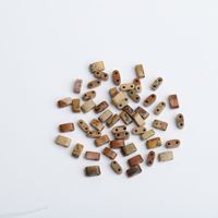 Manik-manik Kaca Lubang Ganda Batu Alam Kalung Gelang Manik-manik TILA DIY Manik-manik Persegi Lepas Aksesoris Bahan Jinhua