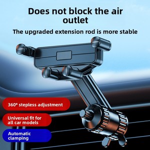 Soporte para Teléfono con Gancho Extendido para Rejilla de Ventilación de <span class=keywords><strong>Coche</strong></span>, Antivibración y Anticaída 720 °   Soporte Universal Giratorio para Teléfono Móvil con Bloqueo Automático y Gravedad para <span class=keywords><strong>Coche</strong></span> - Product Image 2
