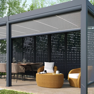 Toiture de terrasse sur mesure en aluminium, pergola extérieure, auvent de terrasse, panneau de toiture de terrasse en aluminium <span class=keywords><strong>avec</strong></span> portes coulissantes en verre - Product Image 6