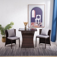 Ensemble de bistrot de loisirs créatifs en osier et rotin, petite table, meubles de bar, patio britannique, jardin, diy, bricolage