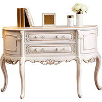 Table console en bois massif de luxe Entrée Villa Salon avec miroir Armoire de rangement