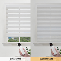 Persianas Zebra ZSTARR con Cubierta Cuadrada, Riel Superior de Lujo, Cortinas con Bandas Ajustables, Tela en Capas para Privacidad en la Sala de Estar