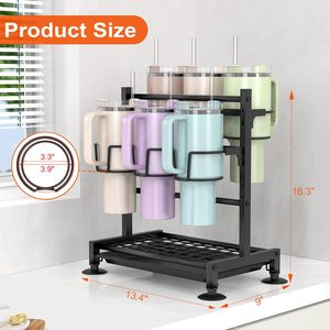 Organizador de Botellas de Agua para Vasos Stanley de 40/30 oz con Asa, Soporte Organizador para Vasos Stanley con Bandeja de Drenaje - Product Image 3