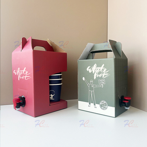 Biểu tượng tùy chỉnh 1L 2L 3L 5L cà phê đưa ra container cà phê nóng để đi tàu sân bay hộp đồ uống trà bao bì Kraft hộp giấy với xử lý - Product Image 1