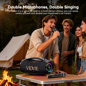 VIDVIE Ngoài Trời Di Động Patio IPX6-Level Không Thấm Nước Điều Khiển Từ Xa 200W TWS Đảng Karaoke Loa Không Dây Với Kép Microphone - Product Image 3