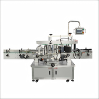 Machine d'étiquetage automatique double face pour bouteilles carrées en plastique d'huile moteur et d'huile lubrifiante, contrôle par écran tactile PLC