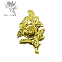 Rosa Dorada de Plástico ABS al por Mayor, 12 Unidades #   Adorno para Ataúd, Estilo Europeo, Accesorios Decorativos para Ataúdes de Adultos