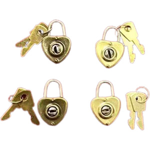 <b>Heart</b> <b>Shaped</b> Mini Padlock 22mmx32mm Brass Lock With 2 Keys For Jewelry <b>Box</b> Packaging Bag - Product Image 5