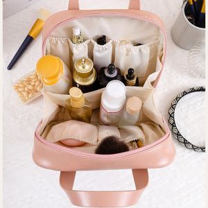 Trousse de maquillage personnalisée trousse de toilette portable en cuir PU imperméable trousse de maquillage de voyage brosse multifonctionnelle sac cosmétique pour les femmes - Product Image 2