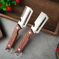 ARMADA Handmatige roestvrijstalen 2-in-1 flesopener, groenteschiller, multifunctioneel keukengereedschap, handvat van kunststof hout