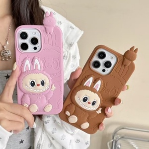 Cartoon papa rabbit design 3D silicone cute mobile phone case girls rubber <b>cover</b> for iPhone 17 pro max 16 15 14 12 11pro - Product Image 1