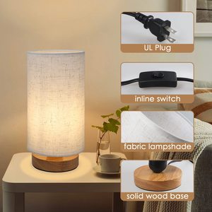 Lampe de table LED rechargeable à intensité variable minimaliste Abat-jour en tissu B22 Chambre à coucher Chevet Table de nuit Hôtel Bureau Éclairage Usine OEM - Product Image 3