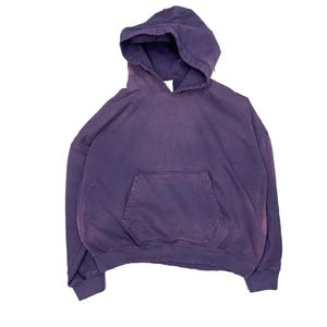 100% Cotton French Terry Custom Logo Designed Heavyweight Acid Wash Oversize Pullover <b>Hoodie</b> for <b>Men</b> - Product Image 2