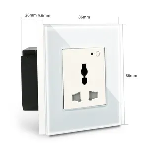 Bingoelec Universal Wifi Smart Socket with led indicator on/off small button Tuya Wall Socket Alexa Home Office Light