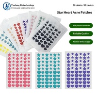 Patchs anti-acné hydrocolloïdes en PE, motif étoile à cinq branches, doux pour la peau, réparation légère, colorés et mignons, pour tous types de peau, fabriqués en Guangdong
