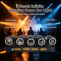 Nouvelle lumière à faisceau non lumineux à cinq têtes et double face, DMX512, RGB, idéale pour les fêtes, les spectacles et les événements scéniques disco