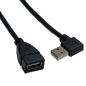 <b>USB</b> <b>2.0</b> Extension Cable 90 Degree Male To Female Right Angle Black Copper Wire Fast Charging Data Transfer - Product Image 2