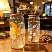 Xuda Hoge Kwaliteit 16oz Hoge-Barière Siliconen Glazen Bekers Kurkdeksels Glazen Rietje Modern Design Grote Capaciteit Herbruikbaar voor Kamperen
