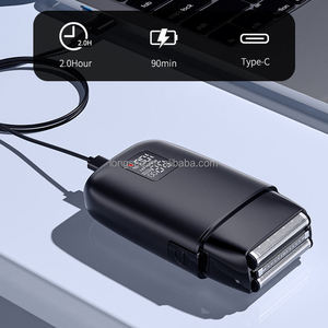 Afeitadora Eléctrica Para Hombres De Doble Hoja De Alta Calidad Rasuradora IPX6 a Prueba De Agua Mini Pantalla LED La <span class=keywords><strong>Mejor</strong></span> Herramienta De Afeitado Para Barbería Alimentación USB - Product Image 6