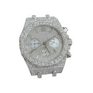 Reloj Automático para Hombre con Caja Cuadrada y Cristales, Correa de Acero Inoxidable y Moissanita, Resistente al Agua 10 Bar, Prueba de Diamantes - Product Image 1