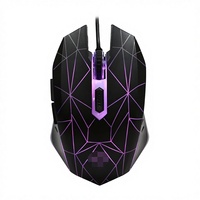 Desain OEM/ODM Mouse Gaming Optik 6 Tombol dengan Kabel USB Kanan 1.5M, Kabel Teranyam, Logo Dapat Disesuaikan, Lampu RGB Warna-warni