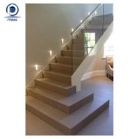 Escalier flottant élégant avec système de fixation caché pour villa moderne ou intérieur de maison duplex