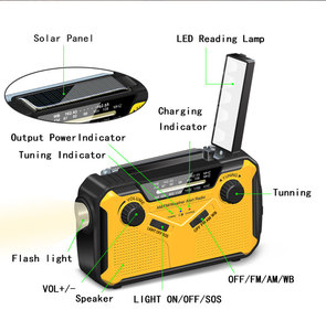 Radio Solar Portátil de Emergencia con Manivela, AM/FM/NOAA, Funciona con Batería, Sirena SOS, Linterna y Lámpara de Lectura para Exteriores - Product Image 4