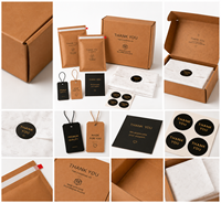 Kit d'emballage d'expédition pour e-commerce : Boîte d'expédition en carton ondulé Kraft, Enveloppe à bulles, Papier de soie, Carte de remerciement, Étiquettes volantes, Autocollants