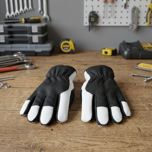 ถุงมือทำงาน หนัง PU ปราศจากน้ำยาง ปลายนิ้วกันลื่น สายรัดข้อมือยืดหยุ่น รองรับหน้าจอสัมผัส ถุงมืออเนกประสงค์เพื่อความปลอดภัย - Product Image 4