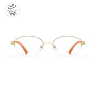 Monture de lunettes Fakeme ovale semi-cerclée en titane, unisexe, tendance mode, design high-tech, origine Danyang - Product Image 4