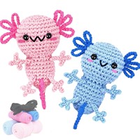 2025 nouveau chaud KIVA adultes enfants démarreurs débutants facile Animal bleu Axolot Polyester fil de coton tricot Crochet Kit bricolage jouets