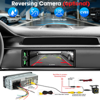 Lecteur multimédia automobile universel JMC 1 Din 6,5 pouces avec écran tactile, CarPlay sans fil et Android Auto, radio FM, Bluetooth, USB et charge rapide