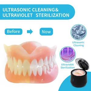 קולי UV ניקוי שעון תכשיטי שיניים שיניים Aligner מייצבת פה משמר קולי UV מנקה שיניים תותבות