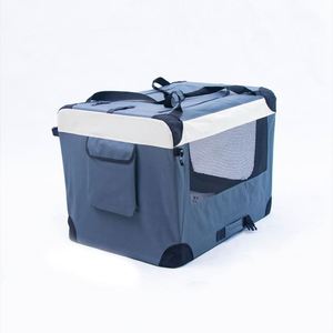 Factory Supply Luxury Modern Soft Foldable Dog <b>Crate</b> Stainless Steel Frame Collapsible Transport Box Easy Storage Portable - Product Image 2