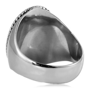 Yunnique Men's Stainless Steel <b>Ring</b> Hair Scissors Comb Geometric Modeling Steel Color Oval Retro Design Fashion Jewelry Gift - Product Image 4