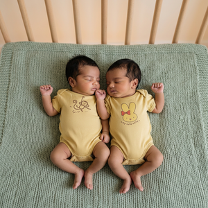 Ensemble de 4 barboteuses pour bébé en coton biologique, vêtements pour nouveau-né, tenue pour bébé, ensemble cadeau unisexe pour bébé - Product Image 1