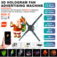 Ventilateur projecteur holographique LED LNRIHOLO P65 65cm, affichage publicitaire 3D amélioré, haute résolution, pour intérieur, OEM
