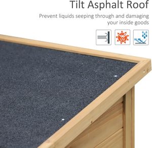 Caseta de Almacenamiento de Jardín de Madera de 2 Puertas con Madera de Abeto Sólida Resistente al Agua 87L X 46.5W 96.5Hcm Natural - Product Image 3