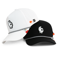 Casquette de golf et de baseball unisexe HS51 de haute qualité avec patch en caoutchouc personnalisé, cordon imperméable, idéale pour le surf, le kayak, la plage et l'usage quotidien décontracté