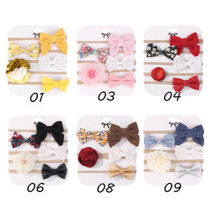 Ensemble de bandeaux pour cheveux en tissu de mousseline de soie pour bébé européen américain, dentelle, nœud, bandeau doux sans trace, accessoires de cheveux mignons pour princesse, cadeau - Product Image 3