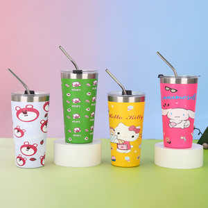Vaso Personalizado de Doble Pared de Acero Inoxidable 304 para Niños, Cumpleaños, Reutilizable, Aislado, con Pajita, 16oz - Product Image 6