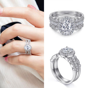 Ensembles de bijoux pour femmes à la mode ovale coupe 925 ensembles de bijoux en argent Sterling - Product Image 5