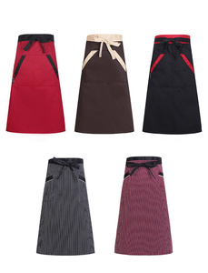 Hotel Cooking Restaurant Waiter Waitress Polyester Kitchen Chef <strong>Apron</strong> Custom Logo Men's Women's <strong>Half</strong> Striped <strong>Aprons</strong> Chef <strong>Apron</strong> - Product Image 6