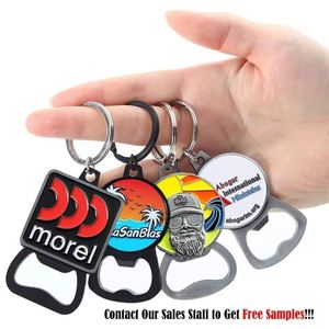 <b>Custom</b> Metal <b>Keychain</b> Bottle Opener Personalized Stainless Steel Keychains with 3D Logo for Promotional Gift - Product Image 2