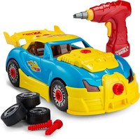 Kit de voiture de course à monter soi-même pour enfants - Construisez votre propre kit de voiture avec 30 pièces, sons et lumières réalistes, pour garçons et filles