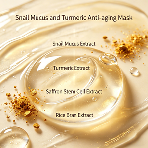 Masque facial anti-âge SYLAX à la mucine d'escargot et au curcuma, hydratant, anti-rides, soin de la peau pour peaux matures, traitement facial naturel et biologique - Product Image 3