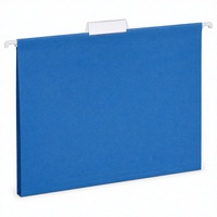 Porte-documents suspendu bleu A4 avec crochets en plastique et languettes d'étiquetage pour bureau et école